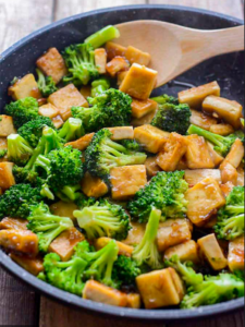 Tofu and broccoli